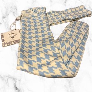 Kate Quinn long sleeve lap neck footie blue houndstooth 0-3m